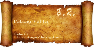 Baksay Rella névjegykártya